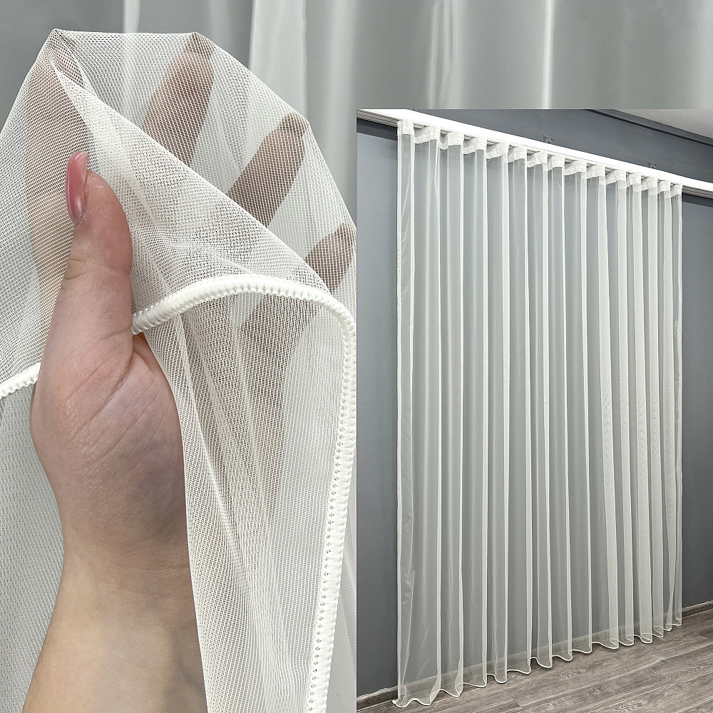 Тюль французька сітка “Belle” колір молочний 1963т Київ - фото 1