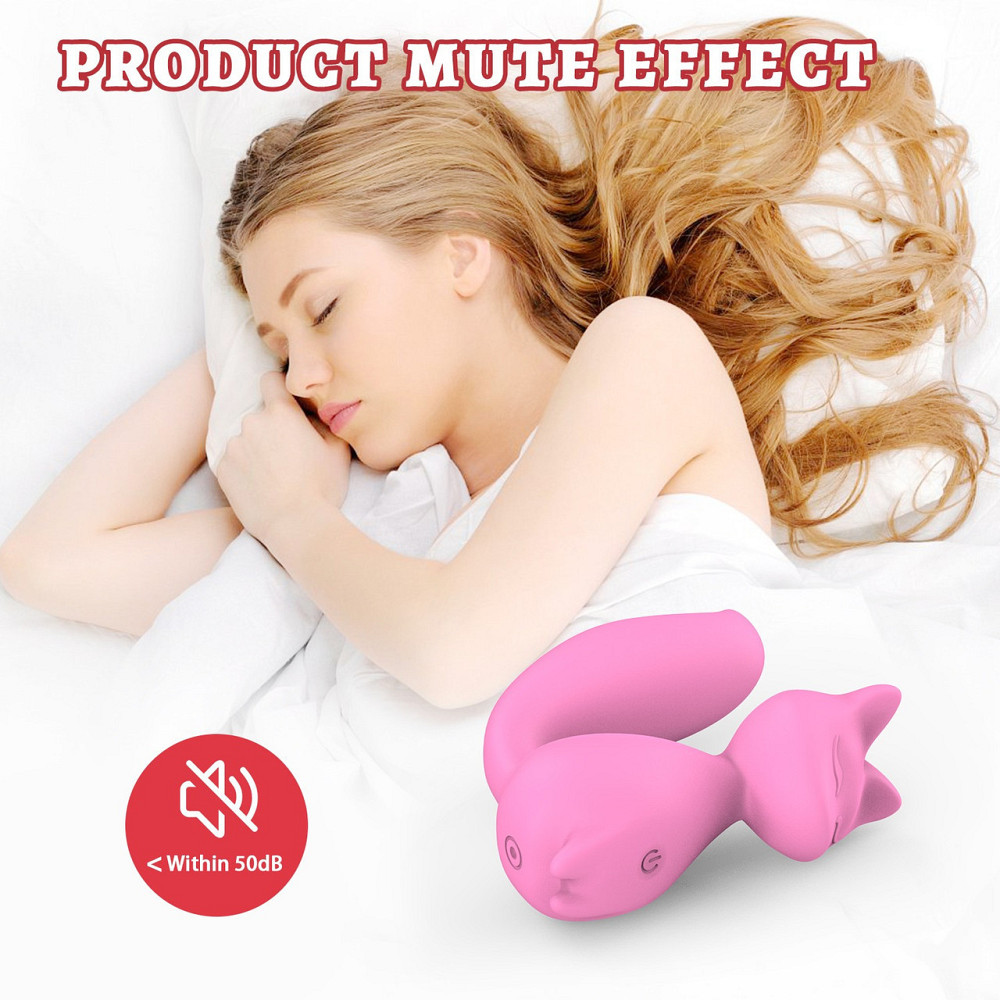 Мини-вибратор клиторальный Every Night Toys Doris в форме лисы светло-розовый, 10 режимов вибрации Sex Aura Киев - изображение 5