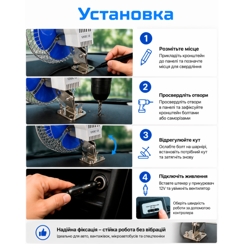 Металевий вентилятор 6" ВН.12.604/HF-304 12 В Харків - фото 10