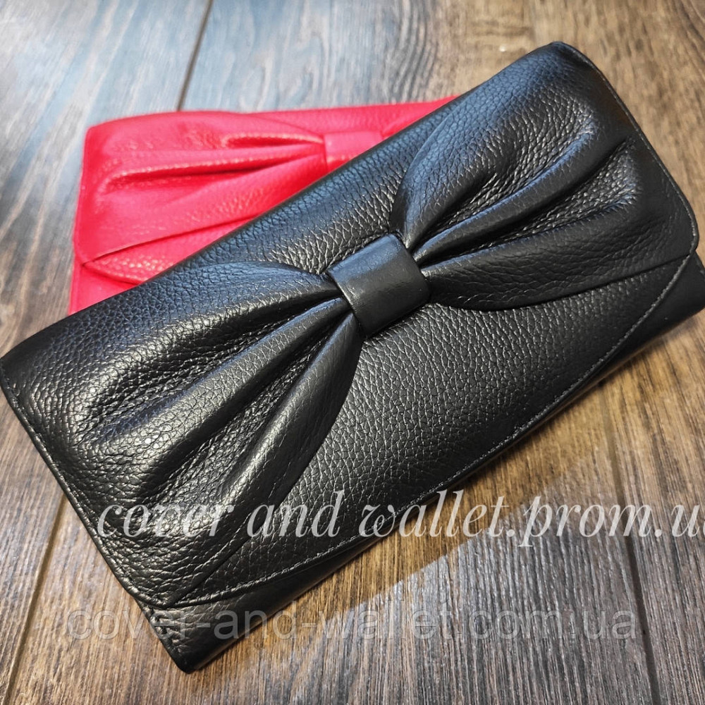 Стильний жіночий гаманець із великим бантом із натуральної шкіри Salfeite Київ - фото 1