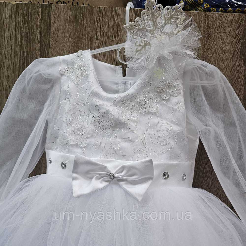 Сукня Сніжинка Біле ошатне плаття для дівчинки з глітером Кривий Ріг - фото 4