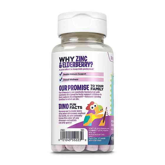 Цинк с бузиной для иммунитета детям KAL Zinc Elderberry 5mg 90 tabs Berry Киев