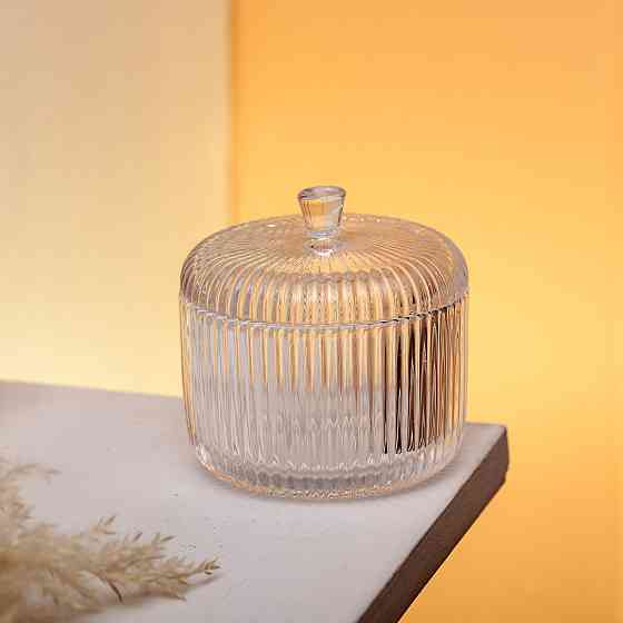 Yiwu Цукерниця з кришкою Ø 9 см ваза цукерниця кругла скляна HP-4-99 Київ