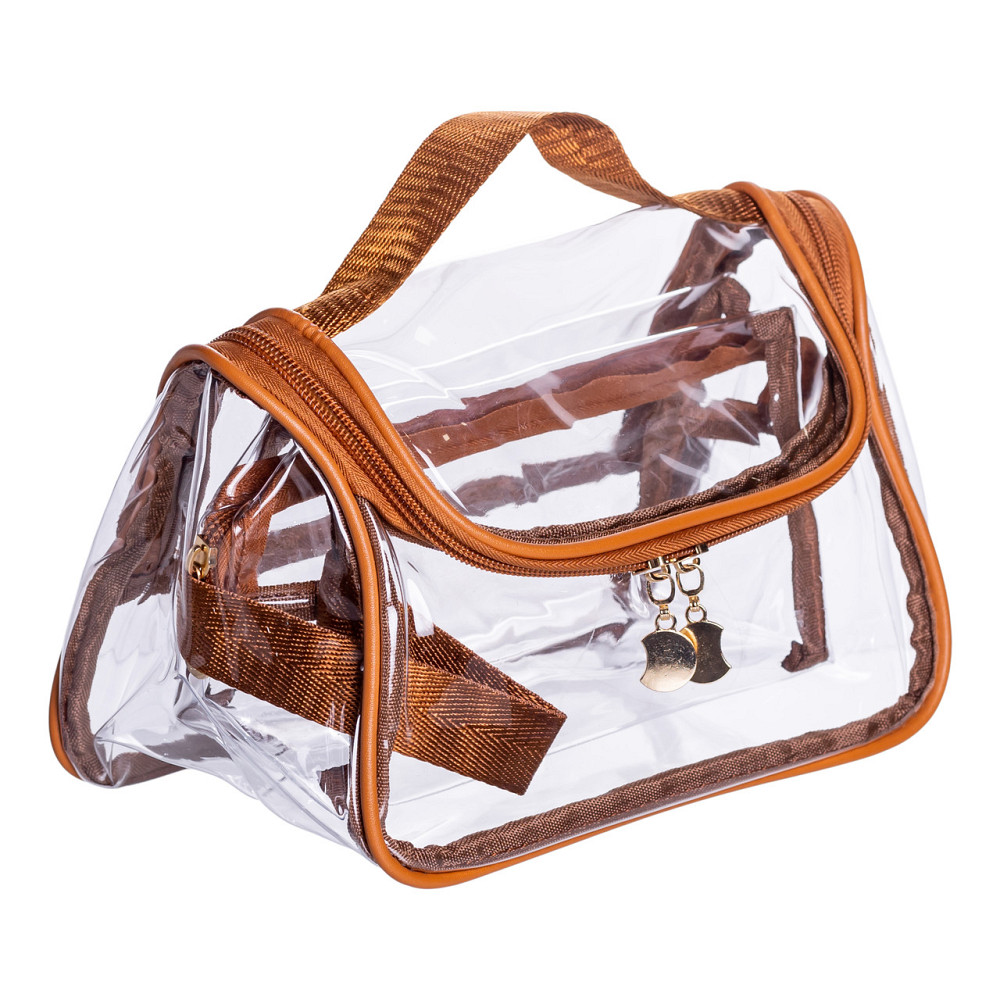 Набір прозорих жіночих косметичок для дому 2 (шт) Коричневий HP-16-3K Коломия - фото 9