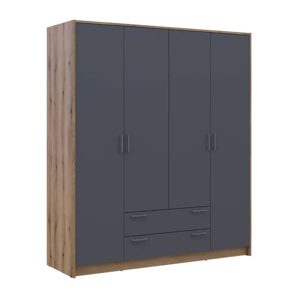 Шкаф для одежды Doros Ронди Дуб Артизан/Графит 4ДСП 160х52х195 DRS-011659 (80737824) Львов - изображение 1