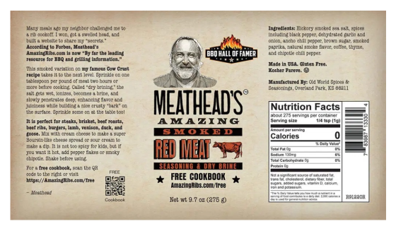Спеції для яловичини ~ 300г. "Meathead''''s Amazing" Smoked Red Meat. США Код: 009803 Рівне