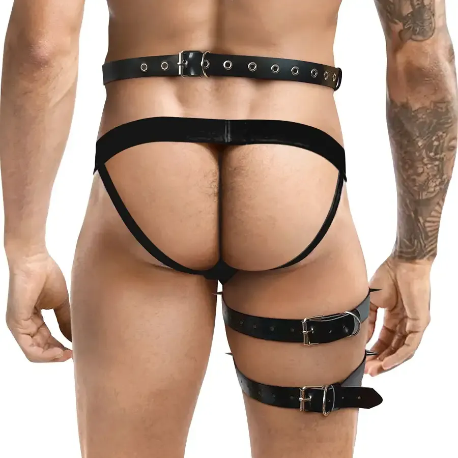 Чоловічі гартери з натуральної шкіри Art of Sex - Serge, колір Чорний, розмір L-2XL Львов - изображение 2