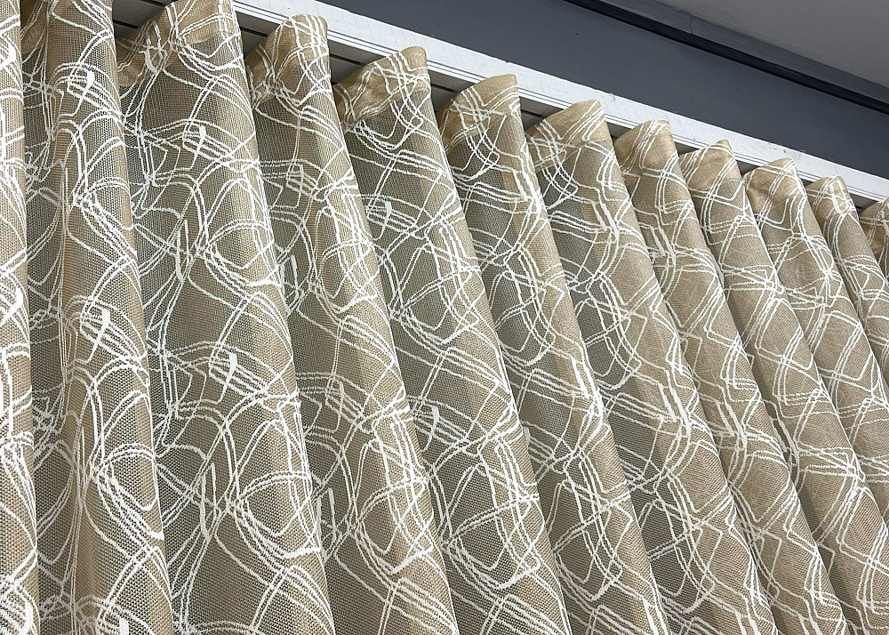 Тюль VR-Textil 1978т Жакард Бежевый с молочным 400х270 см (42-1270) Киев - изображение 6