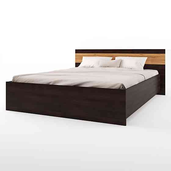 Ліжко двоспальне Еверест Соната-1600 160х200 см венге темний/дуб крафт золотий (DTM-2093) Львів