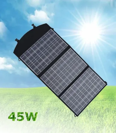 Портативная складная солнечная батарея 45W с USB/DC выходами для зарядки устройств в дороге и походе Киев