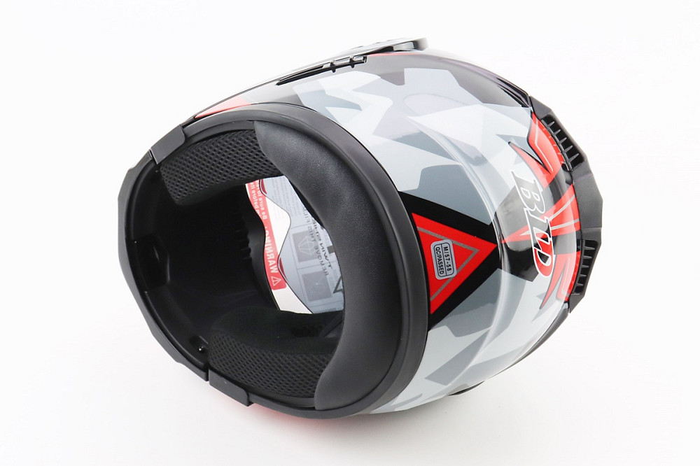 Шолом модуляр, закритий з відкидним підборіддям+відкидні окуляри BLD-159 М (57-58см), ЧОРНО-ЧЕРВОНИЙ Киев - изображение 3