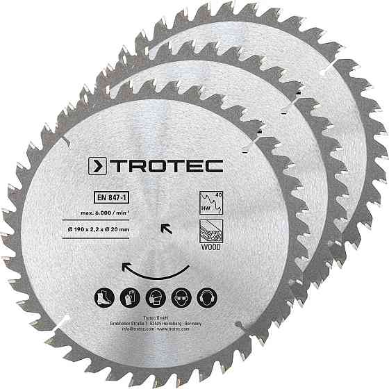 Диск пильный Trotec 190х20х2,2 HW40 Wood (3 шт) (6215001331) Винница