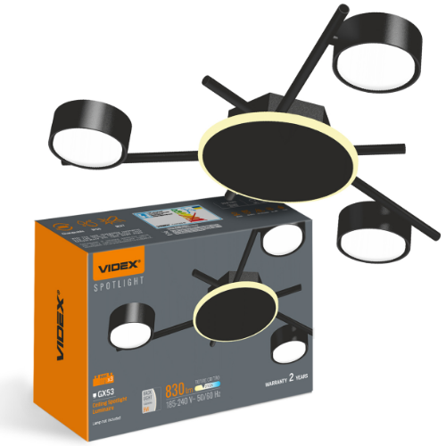 LED Світильник накладний під лампу 3*GX53 з підсвічуванням VL-SPF20B-BB Videx Житомир - фото 5