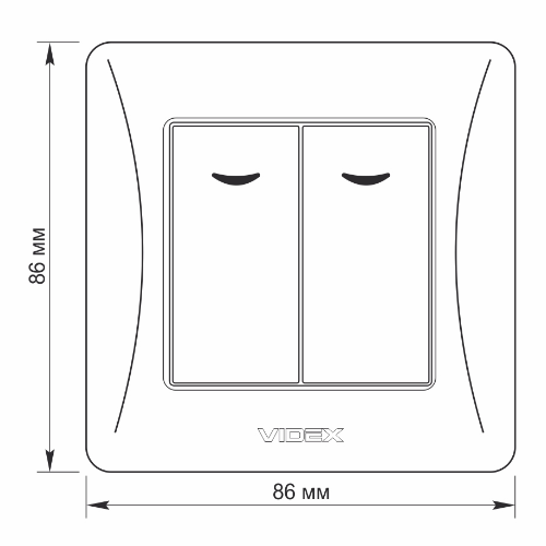 BINERA білий Вимикач внутрішній 2кл з підсвічуванням Videx Житомир - изображение 6