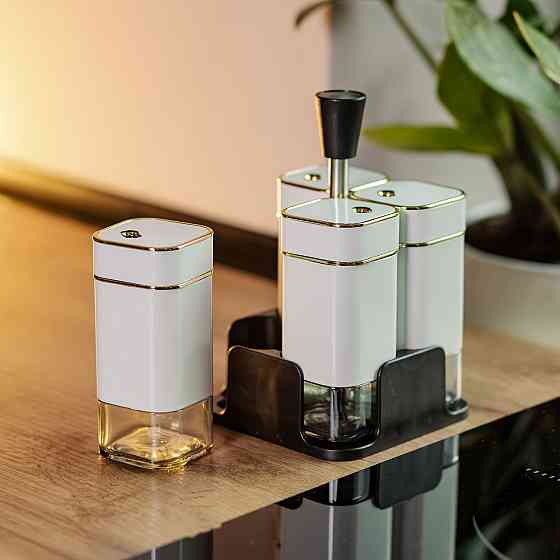 Набір спецій на підставці, 4 предмети, білий Київ