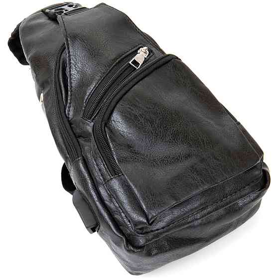 Сумка крос боді смарт зі шкірозамінника Vintage 20571 Чорна Київ