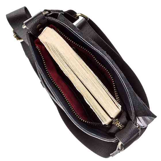 Чоловіча шкіряна сумка месенджер SHVIGEL 19113 Чорна Київ