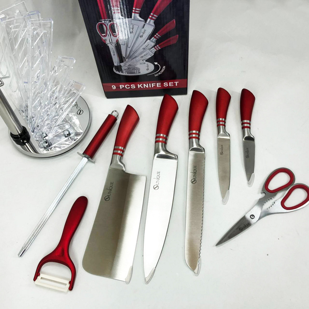 Професійні ножі для домашньої кухні UNIQUE, Набір хороших якісних кухонних ножів, Сталеві кухонні ножі OU-36 Івано-Франківськ - фото 5