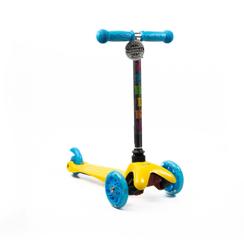 Самокат детский трехколесный iTrike Mini BB 3-013-4-C-Y с подсветкой колес, Желтый Каменец-Подольский - изображение 2