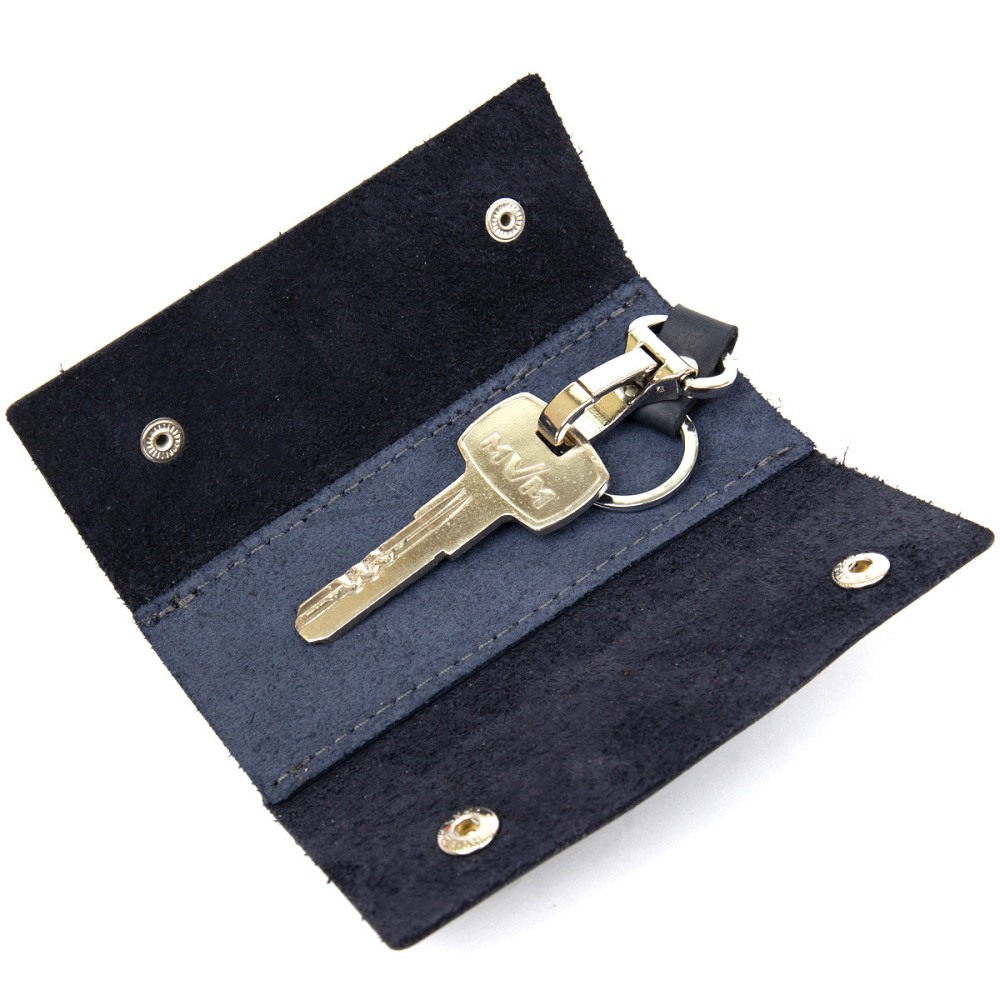 Ключница тубус кожаная на кнопках Grande Pelle 11343 Синяя Киев - изображение 4