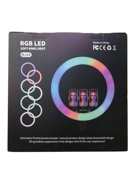Кільцева світлодіодна Led лампа RGB-MJ-18 45см (Біле та кольорове світло) Київ - фото 2