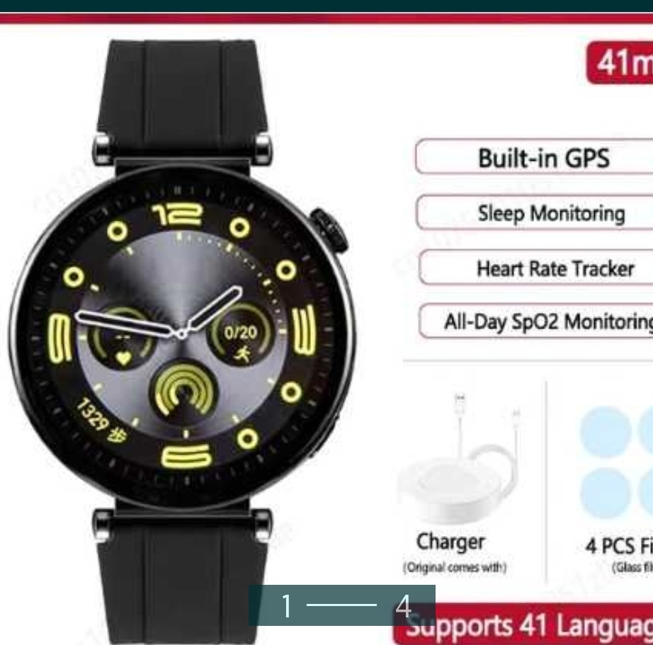 СМАРТ - Часы: Huawei Watch GT4 , Black, 41mm. Новый! Київ - фото 1