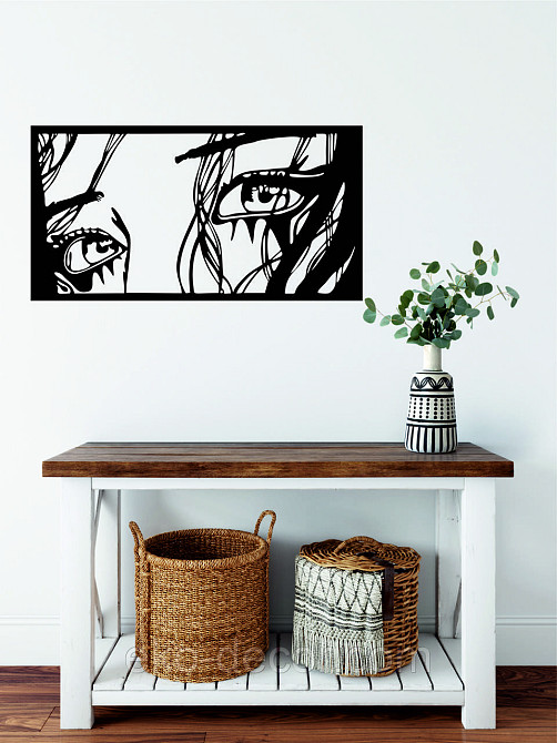 Декоративное настенное Панно «Девушка» Декор на стену 90*47 см, Черный Киев - изображение 10