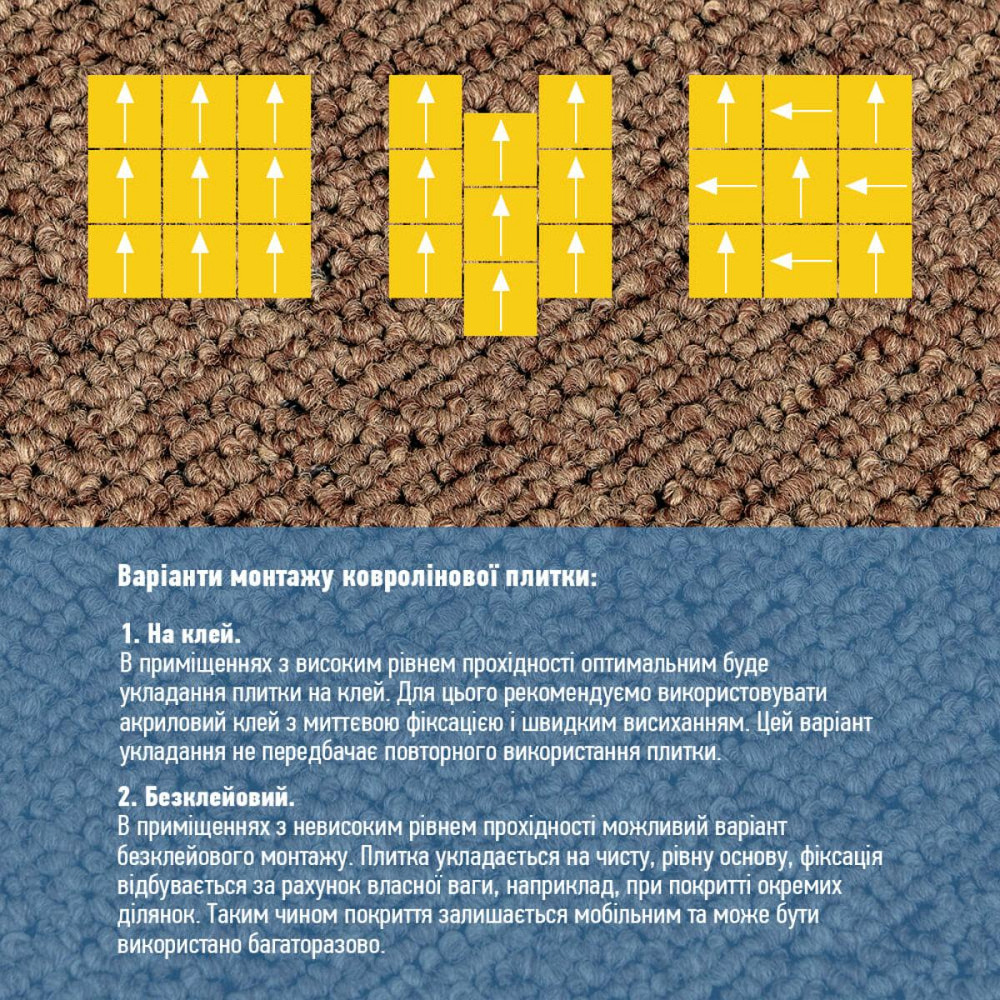 Плитка под ковролин без клеевого слоя 500х500х3мм Шоколад SW-00002710 Киев - изображение 5