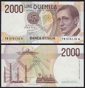 Італія / Italy 2000 Lire 1990 Pick 115 UNC Полтава