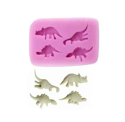 Молд силиконовый Динозавры 58 на 85 мм розовый Киев