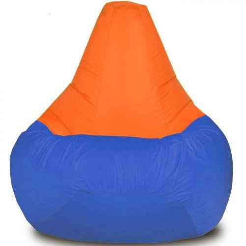 Кресло-мешок Груша Хатка Комби большая Синяя с Оранжевым Киев