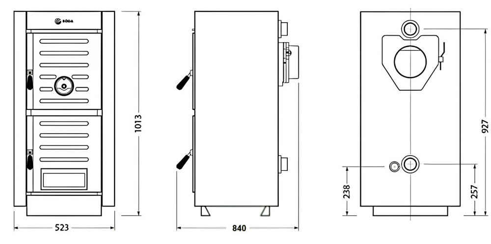 Чавунний твердопаливний котел Roda Brenner Fest BF-06 котел на дровах 6 секцій 29 кВт до 270 м2 для дому та дачі Туреччина Тернопіль - фото 4