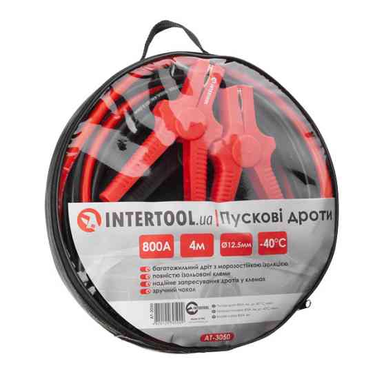 Пусковые провода 800 А, 4 м, до -40°C, чехол INTERTOOL AT-3050 Киев