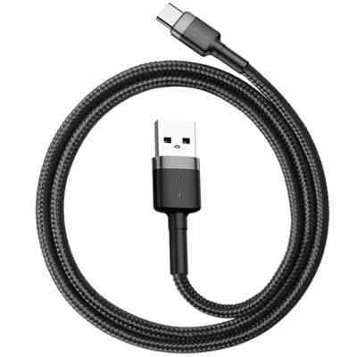 Дата кабель USB 3.1 AM to Type-C 0.5m 3A grey-black Baseus (CATKLF-AG1) Винница