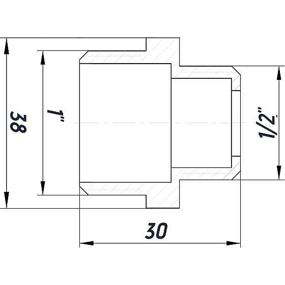 Ниппель редукционный 1″х1/2″НН никелированный под прокладку NN532G OPTIMUM Киев