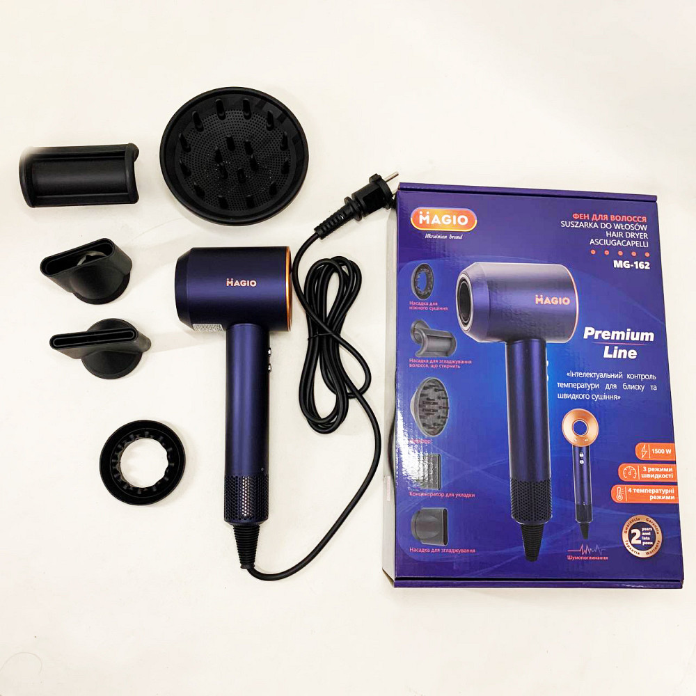 Дорожній фен для волосся MAGIO MG-162 1500 Вт, Фен для дому та салону дорожній укладання VX-20 Київ - фото 6