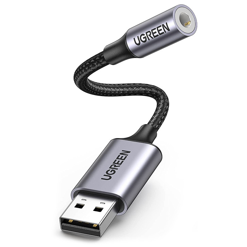 Звукова карта USB AUX jack, TRRS (Mic + Ear) KT0210 25 СМ Ugreen Чорна CM477 Винница - изображение 4
