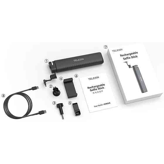 Ручка повербанк монопод для GoPro 13/12/11/10/9 телефону камери 10000мАг Type-C QC/PD3.0 Telesin TE-CSS-001 Киев