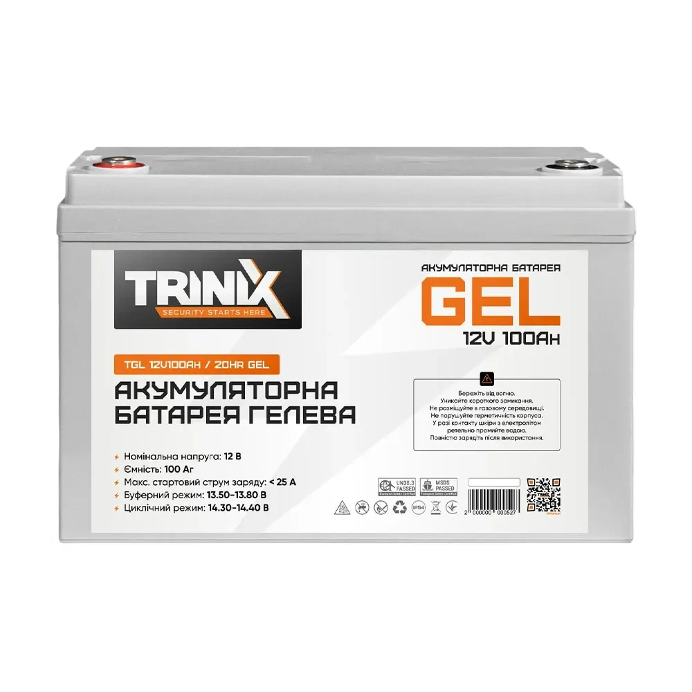 Акумуляторна батарея гелева 12В 100А*год Trinix TGL12V100Ah/20Hr GEL (44-00011) Київ - фото 2