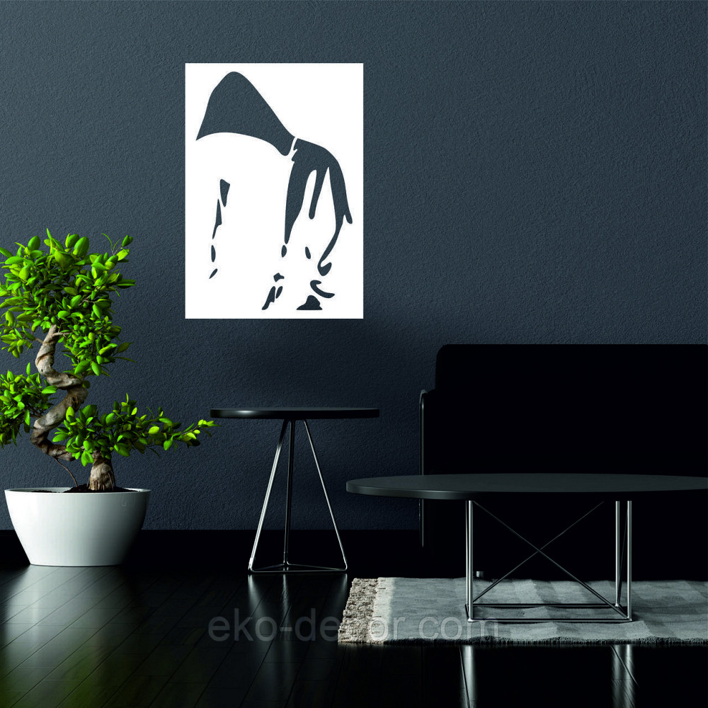 Декоративное настенное Панно «Силуэт мужчины», Декор на стену 50*34 см, Белый Киев - изображение 4