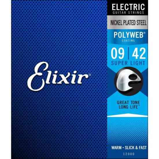 Струны для электрогитары Elixir 12000 Polyweb Nickel Plated Steel Super Light 9/42 Одеса