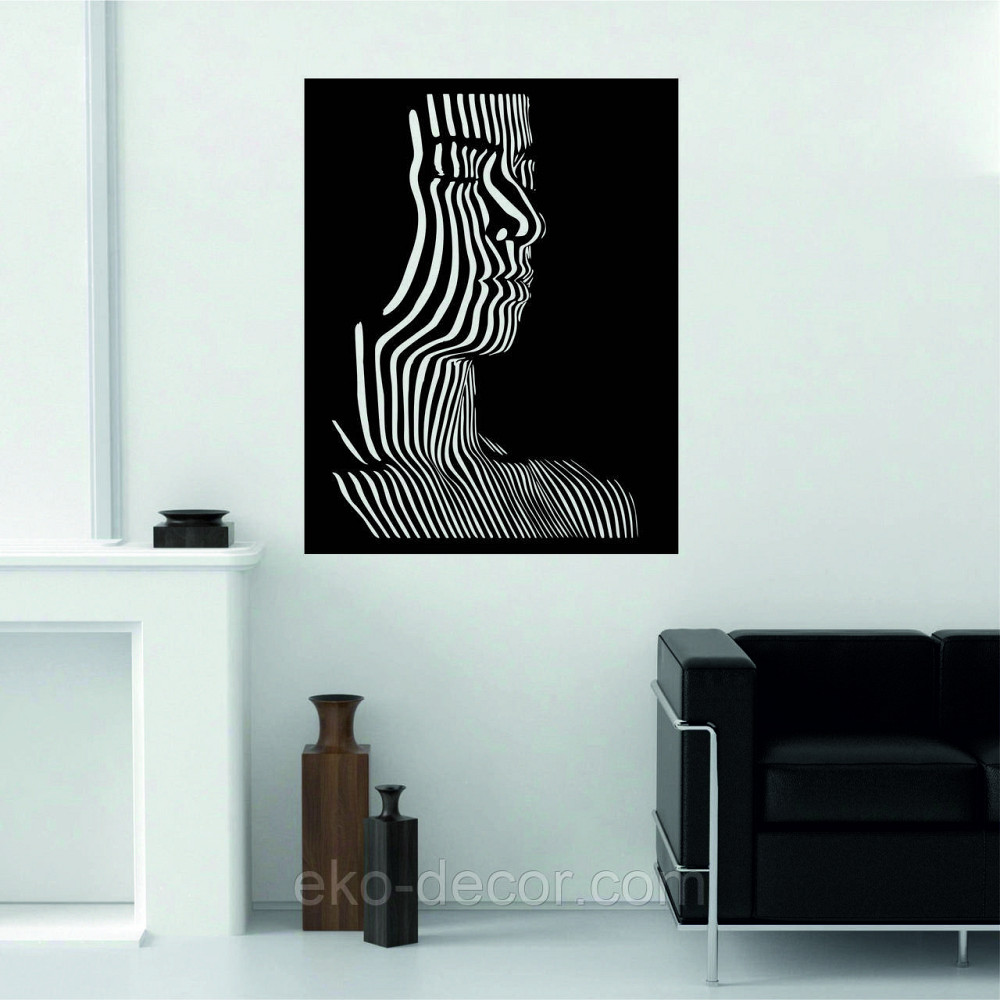 Декоративное настенное Панно «Силуэт женщины», Декор на стену 90*68 см, Черный Киев - изображение 5