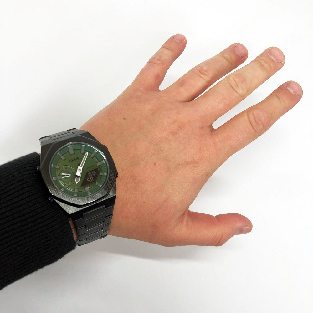 Годинники спортивні скмей SKMEI 1816BKGNBK, Хороший наручний годинник чоловічий, UJ-847 Протиударний годинник Київ - фото 6