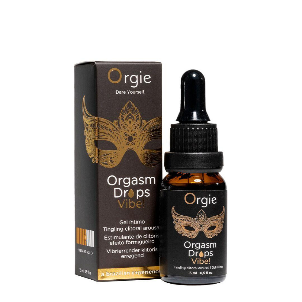Збуджувальні краплі для клітора Orgie Orgasm Drops Vibe!, 15 мл, тепло-холод, ефект вібрації Sex Aura Київ - фото 1