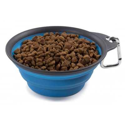 Посуда для собак Dexas Дорожная складная миска Тревел Кап с карабином большая 480 мл (голубая) (0084297309176) Винница - изображение 4