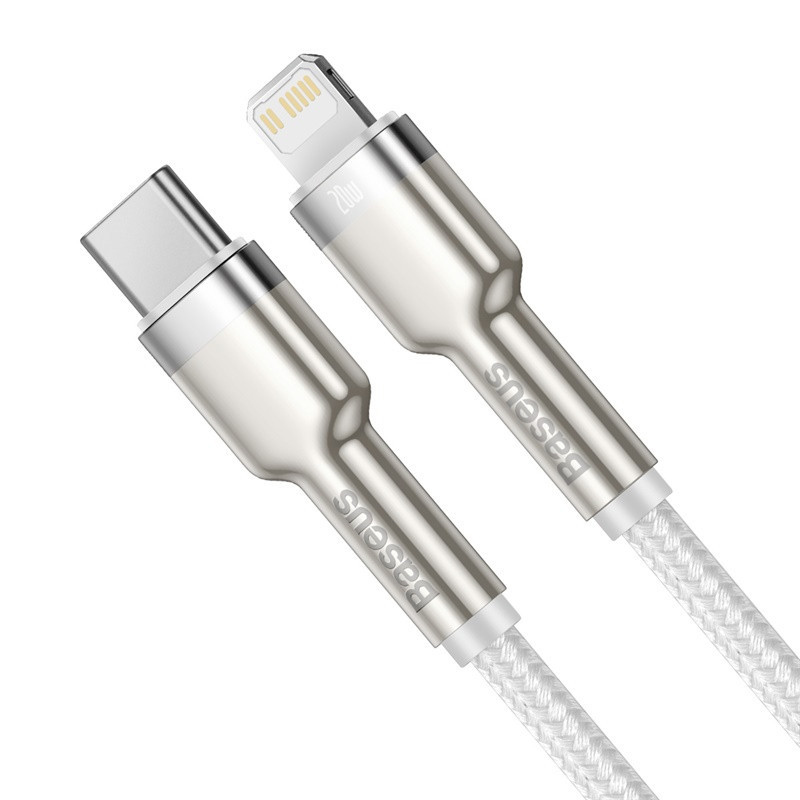 Кабель Baseus Cafule Series Metal Data Cable Type-C to iP PD 20W 2m White Одеса - фото 3