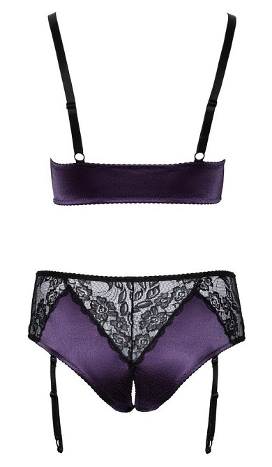 Еротичний комплект BH Set purple/black XL Sex Aura Київ - фото 2