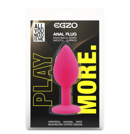 Силіконова анальна пробка EGZO - Silicone Pink Round Plug Rainbow, size S Sex Aura Київ