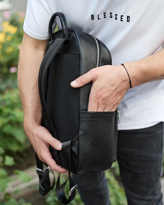 Міський чоловічий рюкзак з натуральної шкіри, практичний рюкзак-портфель для хлопця, чоловіка Tiding Київ - фото 4