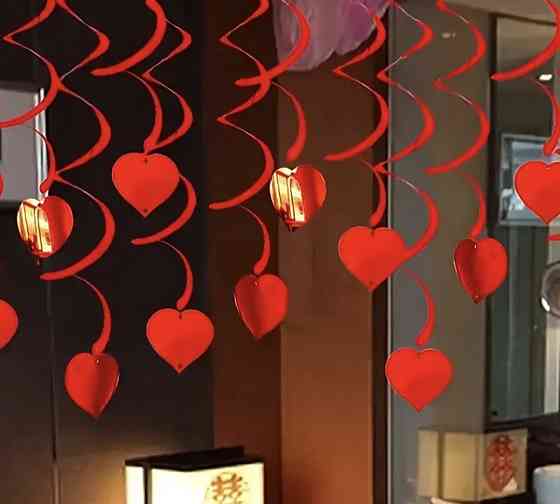 Підвісні сердечка для декору 12 шт Сміла